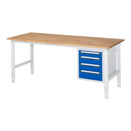 Rau Arbeitstisch Tom höhenverstellbar KM07, B2000xT800xH760-1080mm, B-Platte-25mm