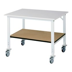 Rau Fahrbarer Arbeitstisch (HV) Tom KM-01, B1250xT1000xH910-1230mm, M-Platte-22mm