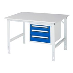 Rau Arbeitstisch Tom höhenverstellbar KM04, B1250xT1000xH760-1080mm, M-Platte-22mm