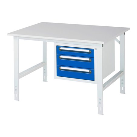 Rau Arbeitstisch Tom höhenverstellbar KM04, B1250xT1000xH760-1080mm, M-Platte-22mm