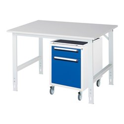 Rau Arbeitstisch Tom höhenverstellbar KM08, B1250xT1000xH760-1080mm, M-Platte-22mm