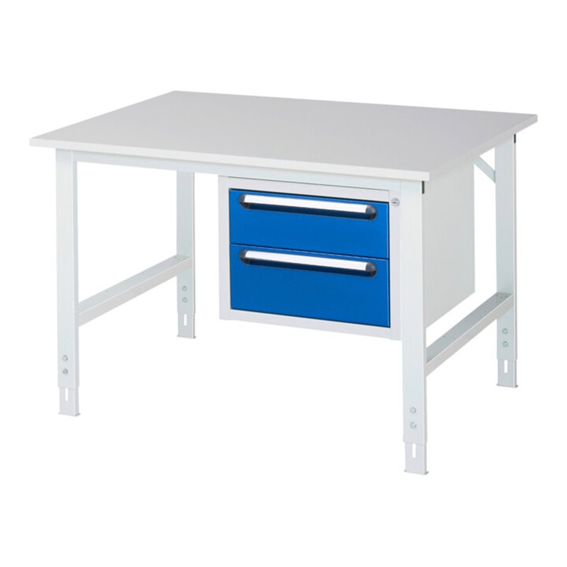 Rau Arbeitstisch Tom höhenverstellbar KM03, B1250xT1000xH760-1080mm, M-Platte-22mm