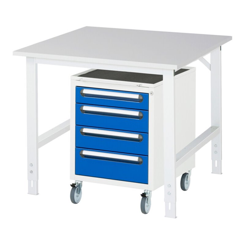 Rau Arbeitstisch Tom höhenverstellbar KM10, B1000xT1000xH760-1080mm, M-Platte-22mm