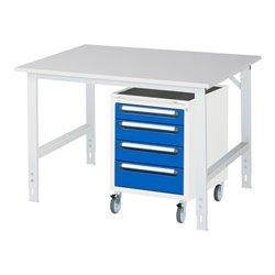 Rau Arbeitstisch Tom höhenverstellbar KM10, B1250xT1000xH760-1080mm, M-Platte-22mm