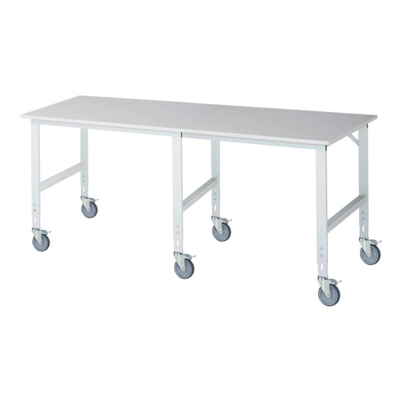 Rau Fahrbarer Arbeitstisch (HV) Tom (6 LR), B2500xT1000xH910-1230mm, M-Platte-22mm