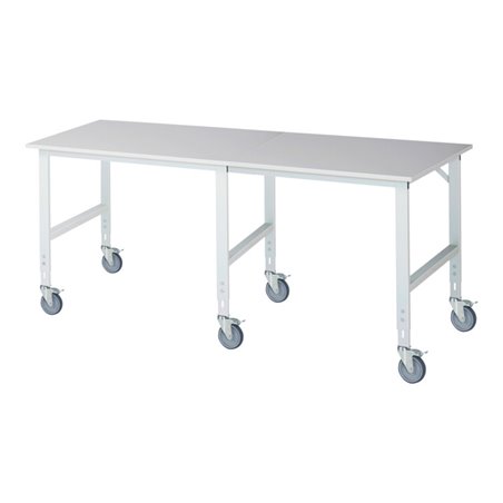 Rau Fahrbarer Arbeitstisch (HV) Tom (6 LR), B2500xT1000xH910-1230mm, M-Platte-22mm