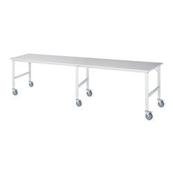 Rau Fahrbarer Arbeitstisch (HV) Tom (6 LR), B4000xT1000xH910-1230mm, M-Platte-22mm