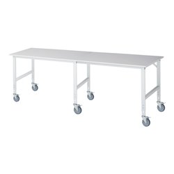 Rau Fahrbarer Arbeitstisch (HV) Tom (6 LR), B3000xT1000xH910-1230mm, M-Platte-22mm
