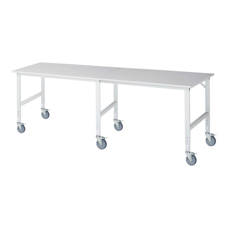 Rau Fahrbarer Arbeitstisch (HV) Tom (6 LR), B3000xT1000xH910-1230mm, M-Platte-22mm