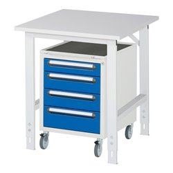 Rau Arbeitstisch Tom höhenverstellbar KM10, B750xT800xH760-1080mm, M-Platte-22mm