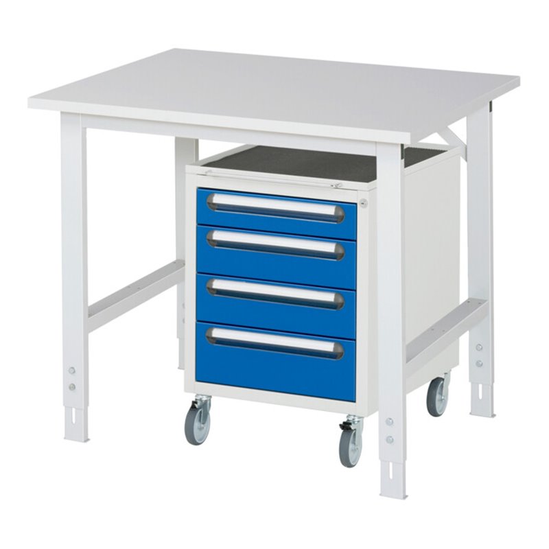 Rau Arbeitstisch Tom höhenverstellbar KM10, B1000xT800xH760-1080mm, M-Platte-22mm