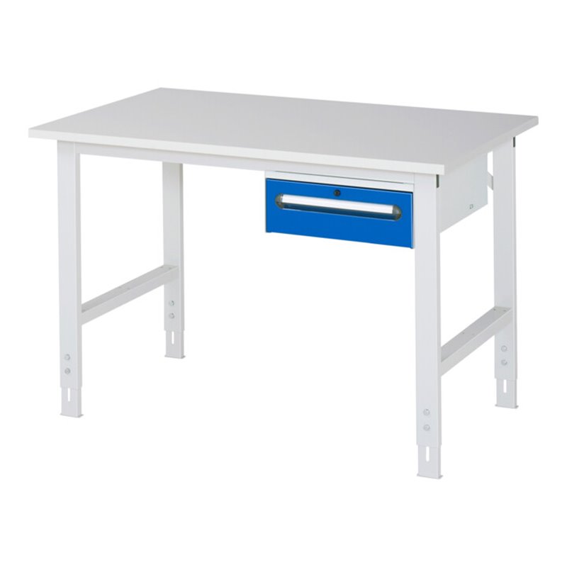 Rau Arbeitstisch Tom höhenverstellbar KM02, B1250xT800xH760-1080mm, M-Platte-22mm