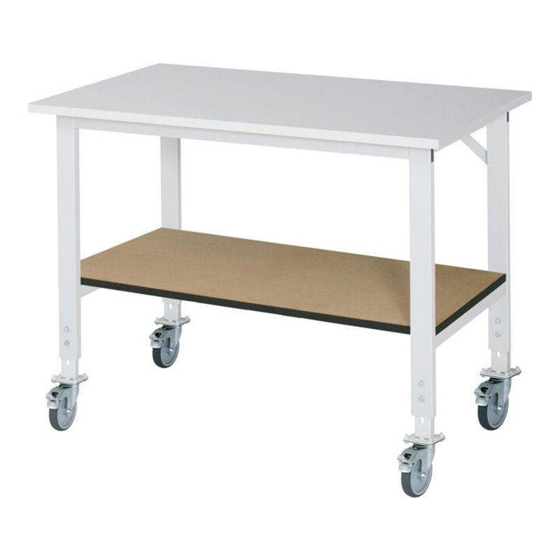 Rau Fahrbarer Arbeitstisch (HV) Tom KM-01, B1250xT800xH910-1230mm, M-Platte-22mm