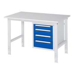 Rau Arbeitstisch Tom höhenverstellbar KM07, B1250xT800xH760-1080mm, M-Platte-22mm