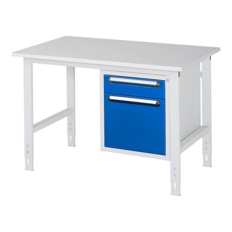 Rau Arbeitstisch Tom höhenverstellbar KM05, B1250xT800xH760-1080mm, M-Platte-22mm