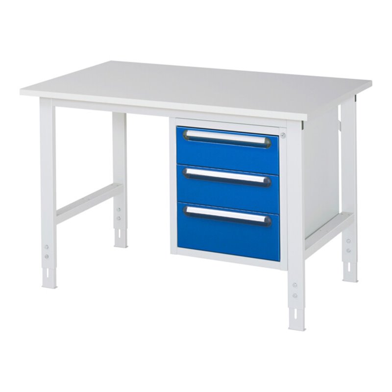 Rau Arbeitstisch Tom höhenverstellbar KM06, B1250xT800xH760-1080mm, M-Platte-22mm