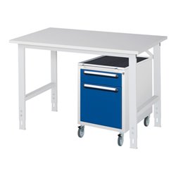 Rau Arbeitstisch Tom höhenverstellbar KM08, B1250xT800xH760-1080mm, M-Platte-22mm