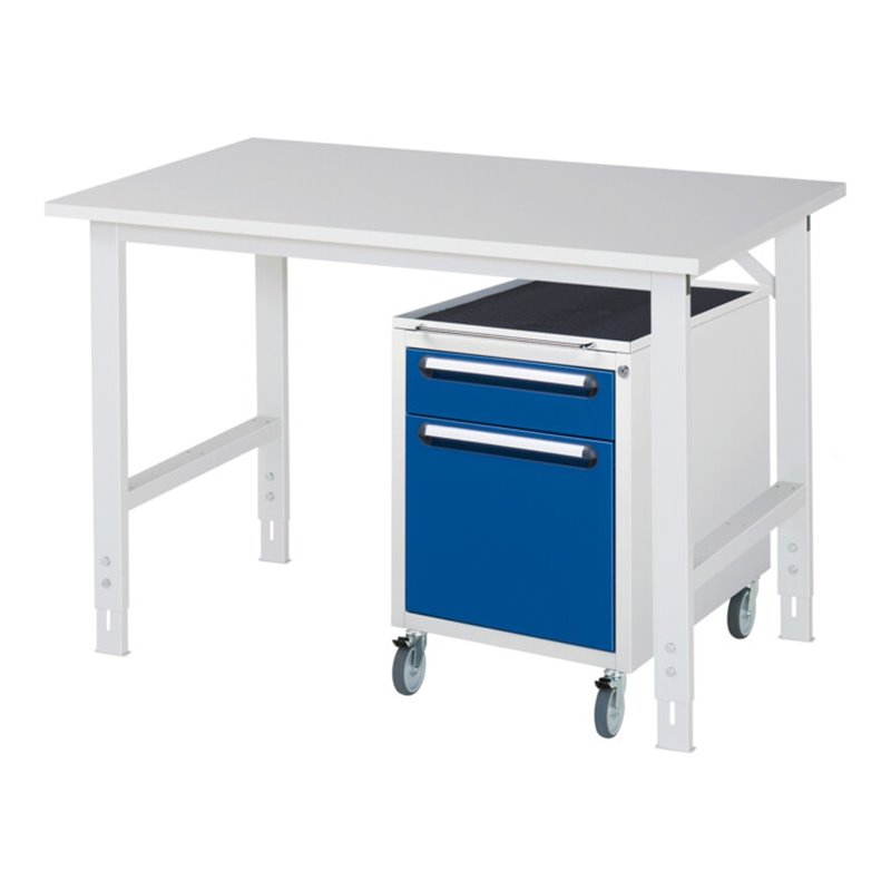 Rau Arbeitstisch Tom höhenverstellbar KM08, B1250xT800xH760-1080mm, M-Platte-22mm