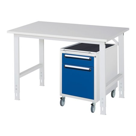 Rau Arbeitstisch Tom höhenverstellbar KM08, B1250xT800xH760-1080mm, M-Platte-22mm