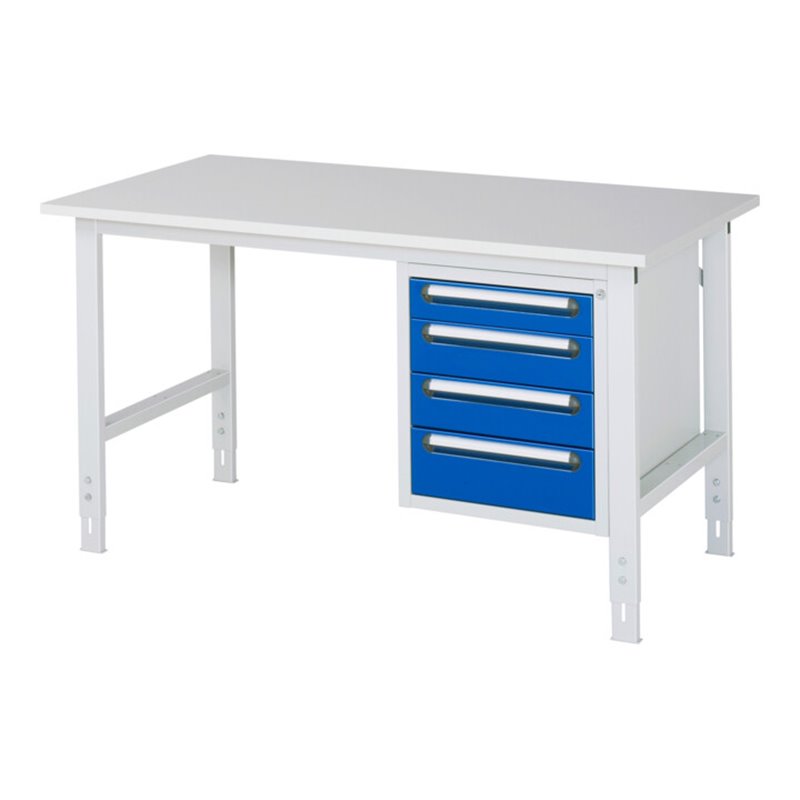 Rau Arbeitstisch Tom höhenverstellbar KM07, B1500xT800xH760-1080mm, M-Platte-22mm