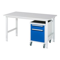 Rau Arbeitstisch Tom höhenverstellbar KM08, B1500xT800xH760-1080mm, M-Platte-22mm