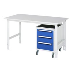 Rau Arbeitstisch Tom höhenverstellbar KM09, B1500xT800xH760-1080mm, M-Platte-22mm