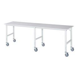 Rau Fahrbarer Arbeitstisch (HV) Tom (6 LR), B3000xT800xH910-1230mm, M-Platte-22mm