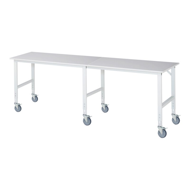 Rau Fahrbarer Arbeitstisch (HV) Tom (6 LR), B3000xT800xH910-1230mm, M-Platte-22mm