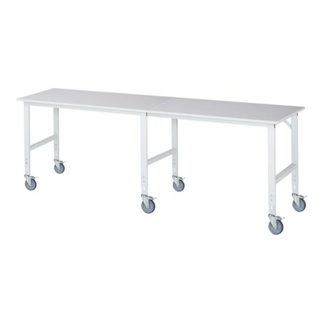 Rau Fahrbarer Arbeitstisch (HV) Tom (6 LR), B3000xT800xH910-1230mm, M-Platte-22mm