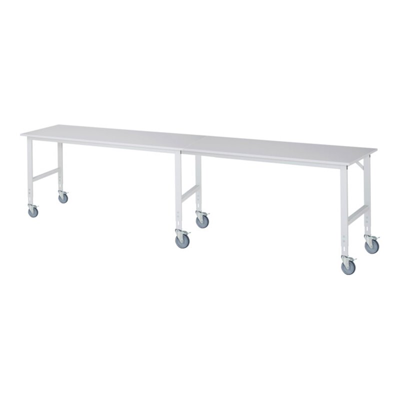 Rau Fahrbarer Arbeitstisch (HV) Tom (6 LR), B4000xT800xH910-1230mm, M-Platte-22mm