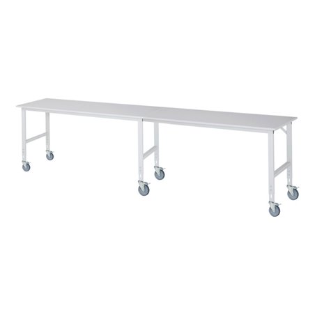 Rau Fahrbarer Arbeitstisch (HV) Tom (6 LR), B4000xT800xH910-1230mm, M-Platte-22mm