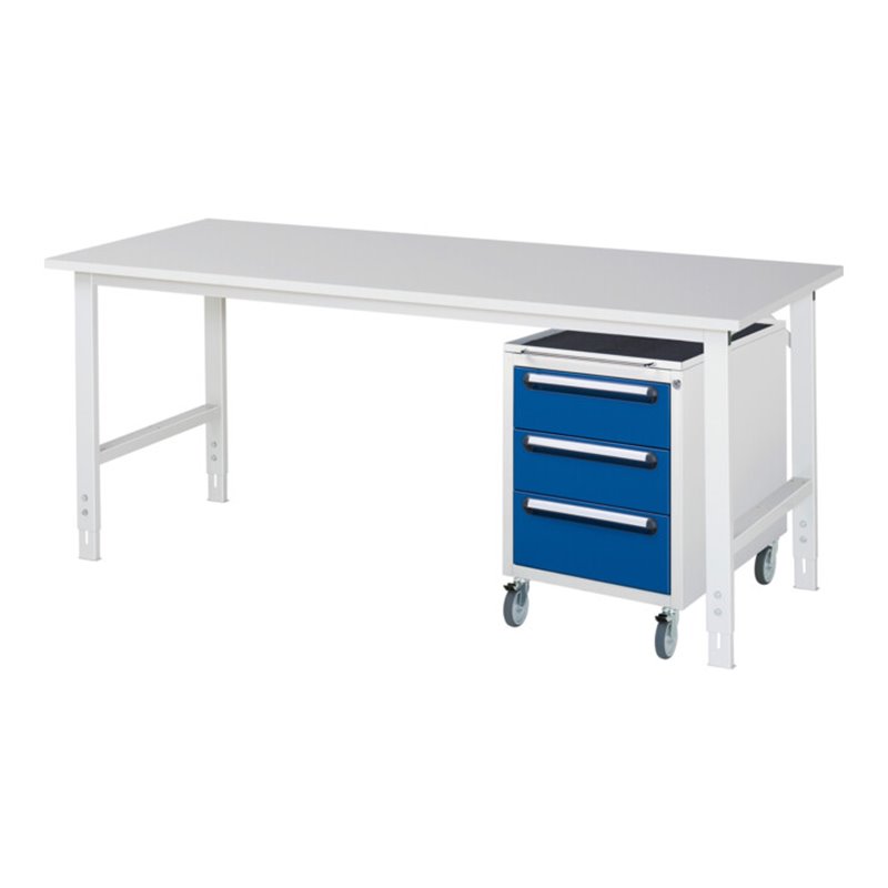 Rau Arbeitstisch Tom höhenverstellbar KM09, B2000xT800xH760-1080mm, M-Platte-22mm