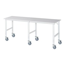 Rau Fahrbarer Arbeitstisch (HV) Tom (6 LR), B2500xT800xH910-1230mm, M-Platte-22mm