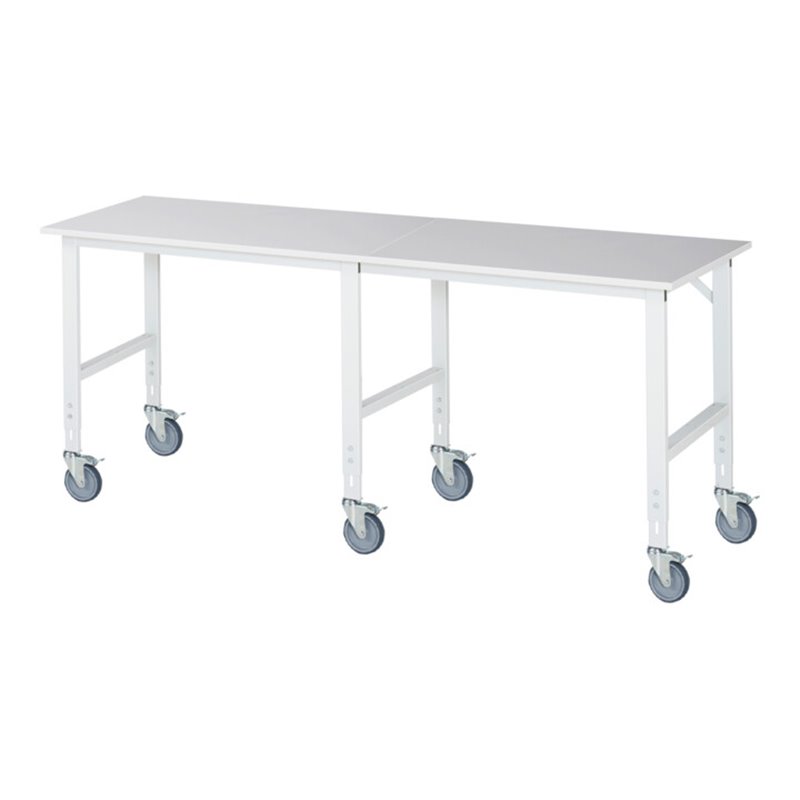 Rau Fahrbarer Arbeitstisch (HV) Tom (6 LR), B2500xT800xH910-1230mm, M-Platte-22mm