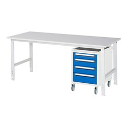 Rau Arbeitstisch Tom höhenverstellbar KM10, B2000xT800xH760-1080mm, M-Platte-22mm