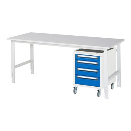 Rau Arbeitstisch Tom höhenverstellbar KM10, B2000xT800xH760-1080mm, M-Platte-22mm