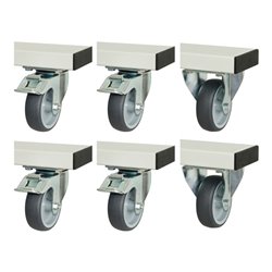 Rau Rollensatz für Serie adlatus 300+600, 2 Bock-und 4 Lenkrollen mit Feststeller