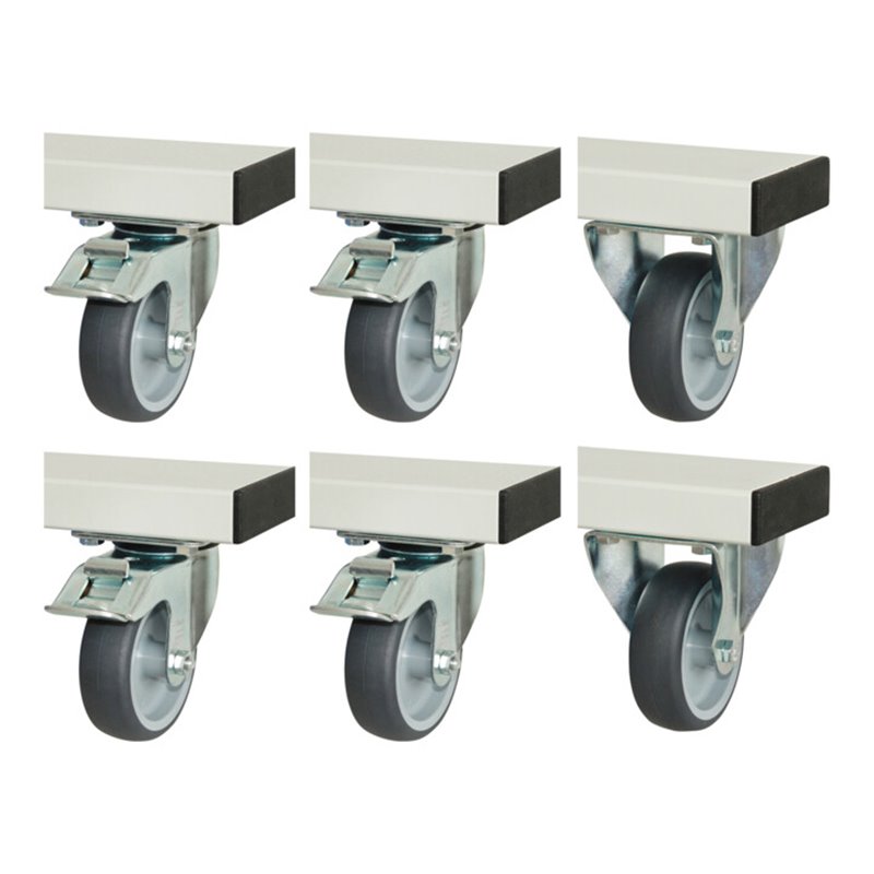 Rau Rollensatz für Serie adlatus 300+600, 2 Bock-und 4 Lenkrollen mit Feststeller