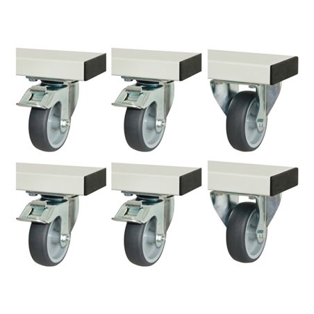 Rau Rollensatz für Serie adlatus 300+600, 2 Bock-und 4 Lenkrollen mit Feststeller