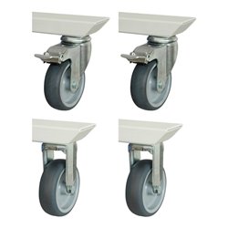 Rau Rollensatz für Serie adlatus 150, 2 Bock-und 2 Lenkrollen mit Feststeller