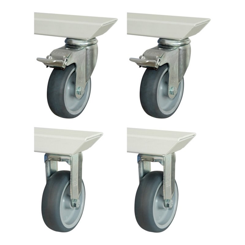 Rau Rollensatz für Serie adlatus 150, 2 Bock-und 2 Lenkrollen mit Feststeller