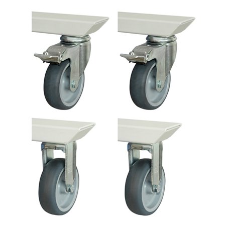 Rau Rollensatz für Serie adlatus 150, 2 Bock-und 2 Lenkrollen mit Feststeller