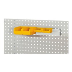 Rau Einhängeschiene 500 mm für Lochplatte, zur Aufnahme von Sichtlagerkästen, RAL7035