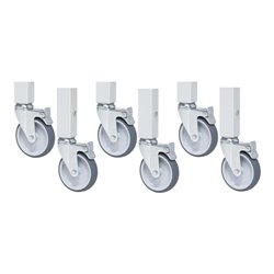 Rau Rollensatz mit Expander, 6 Lenkrollen mit Feststeller