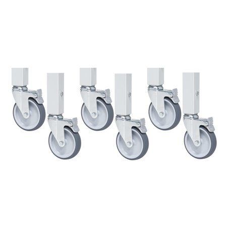 Rau Rollensatz mit Expander, 6 Lenkrollen mit Feststeller