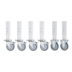 Rau Rollensatz Arbeitstisch Tom, 2 Bock- und 4 Lenkrollen mit Feststeller