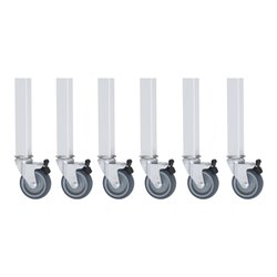 Rau Rollensatz Arbeitstisch Jerry, 6 Lenkrollen mit Feststeller