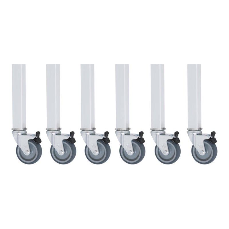 Rau Rollensatz Arbeitstisch Jerry, 6 Lenkrollen mit Feststeller