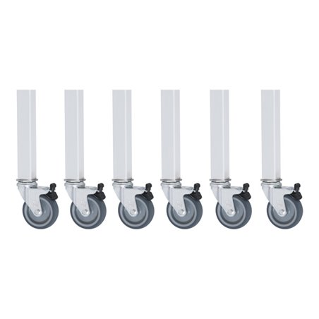 Rau Rollensatz Arbeitstisch Jerry, 6 Lenkrollen mit Feststeller