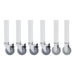 Rau Rollensatz Arbeitstisch Jerry, 2 Bock- und 4 Lenkrollen mit Feststeller